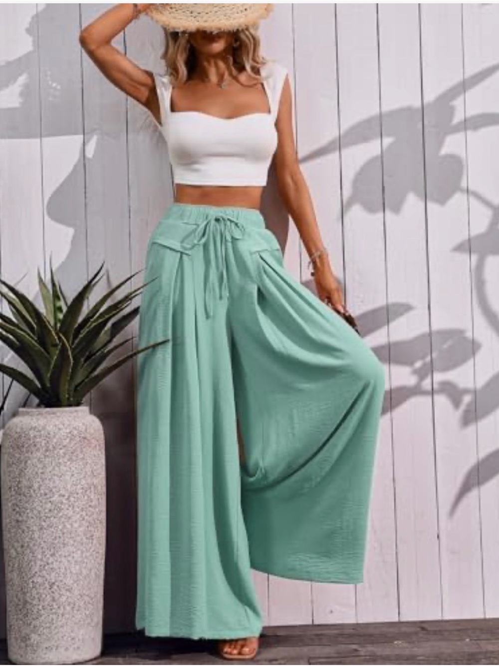 Flowy Wide Leg Palazzo Pants for Women Dressy Summer size S NEW without tags